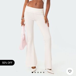 Edikted Knitted Low Rise Foldover Pants